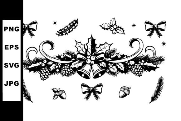 Christmas Decorative Vector with Bells H: A Versatile Graphic for Seasonal Branding