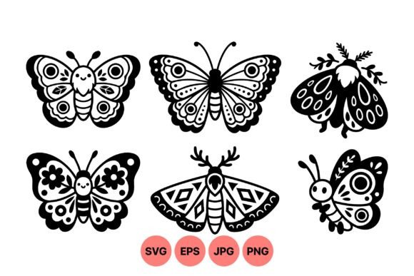 Cute Decorative Butterfly Clipart: Graphics & Illustrations for Editorial Charm