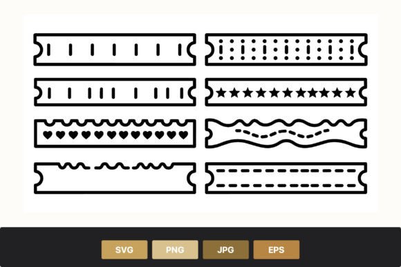 Decorative Black & White Borders Set: Graphics + Illustrations
