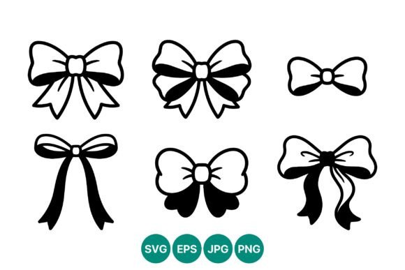 Decorative Bow Line Art Set: Graphics & Illustrations for Polished Publishing