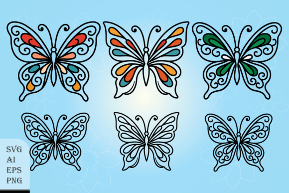 Decorative Butterflies Graphics for Editorial and Web Design