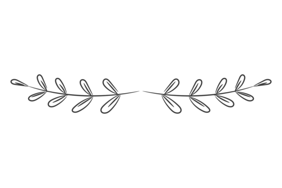 Decorative Divider Branch. Leaf Black Sk Graphics