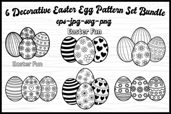 Decorative Easter Egg Pattern Set
