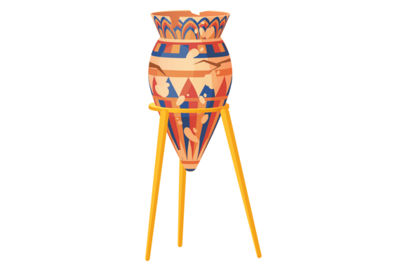 Decorative Egyptian Vase Graphics for Modern Editorial Design