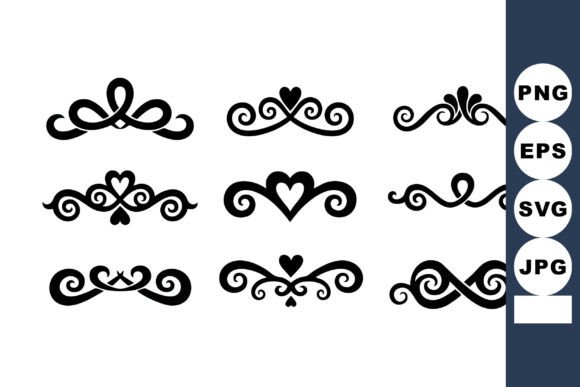 Decorative Heart Swirl Vector Design Graphics