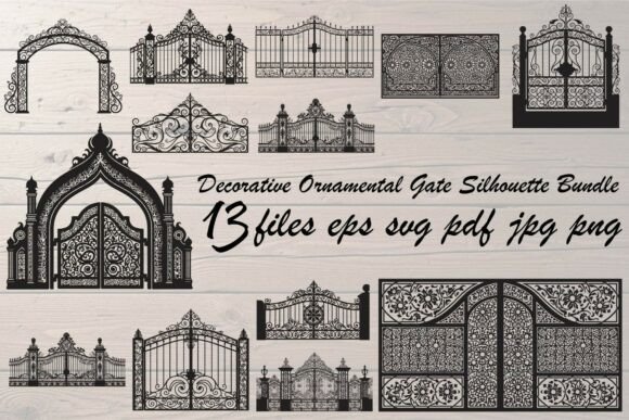 Decorative Ornamental Gate Silhouette
