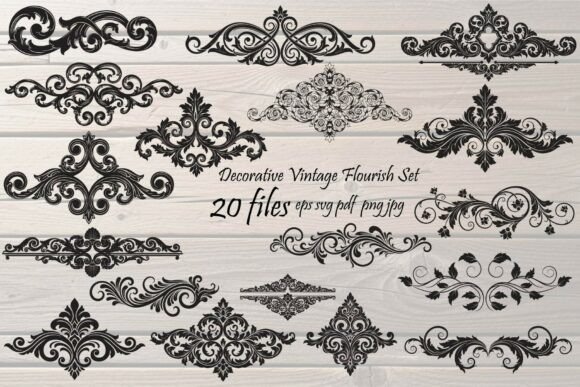 Decorative Vintage Flourish Bundle: Graphics & Illustrations for Handmade Brands