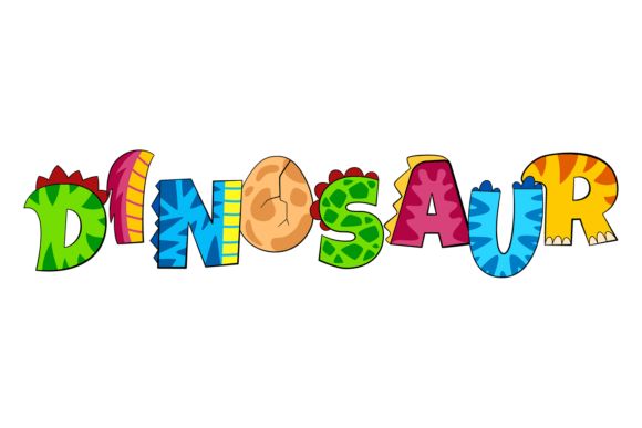 Dinosaur Word Graphics: Cartoon Illustrations for Crafters