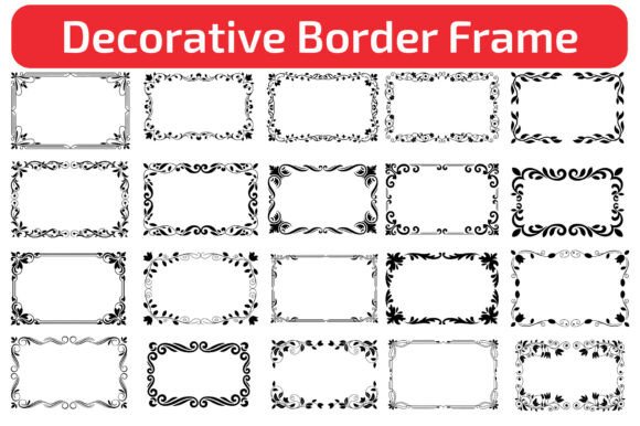 Elegant Decorative Border Frame Bundle Graphics