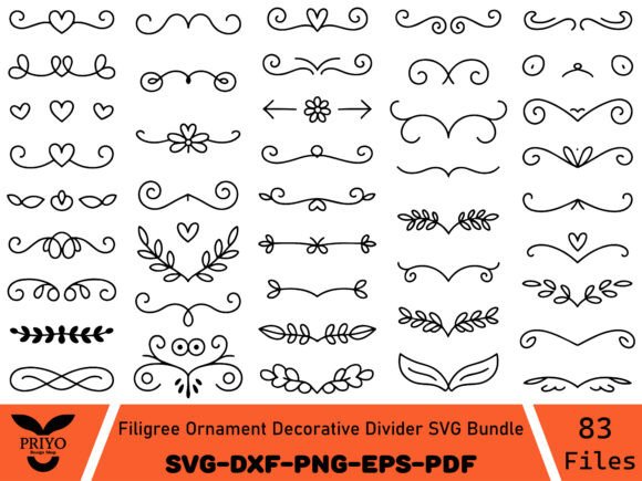 Filigree Ornament Decorative Divider SVG Graphics