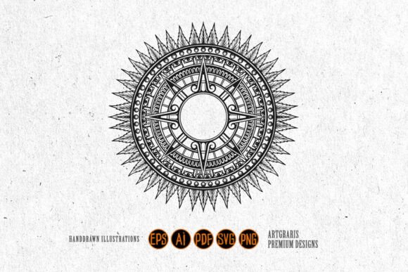 Grass-Mandala Graphics for Modern Design