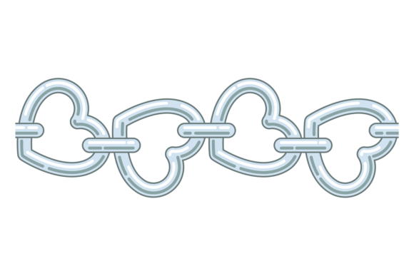 Heart Link Chain Graphics for Editorial and Web Design