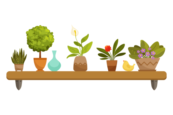 Houseplant Shelf Graphics for Modern Branding