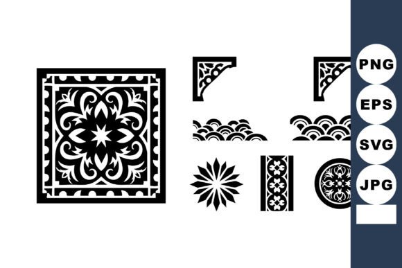 Ornamental Decorative Elements with Flo: A Versatile Graphic Asset