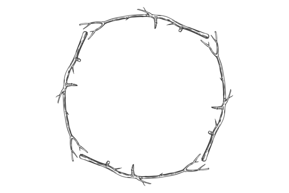 Round Dry Stick Border