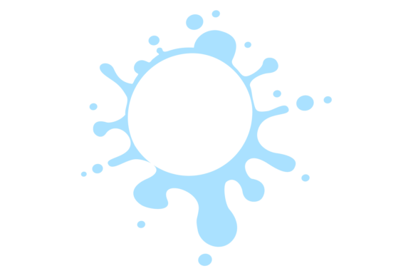 Round Paint Stain. Decorative Blue Splat Graphics