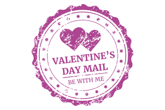 Valentine Mail Stamp: Decorative Rubber Graphics & Illustrations